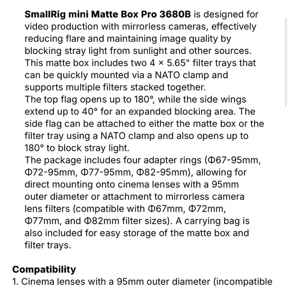 Mini Matte Box Pro - Black - Picture 4 of 5